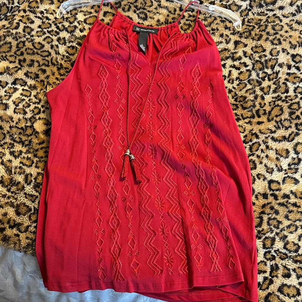 INC International Concepts Red Embroidered Camisole